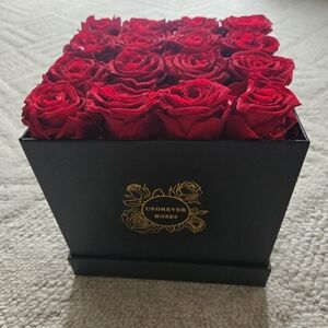 Elegant Black Box with Red Roses